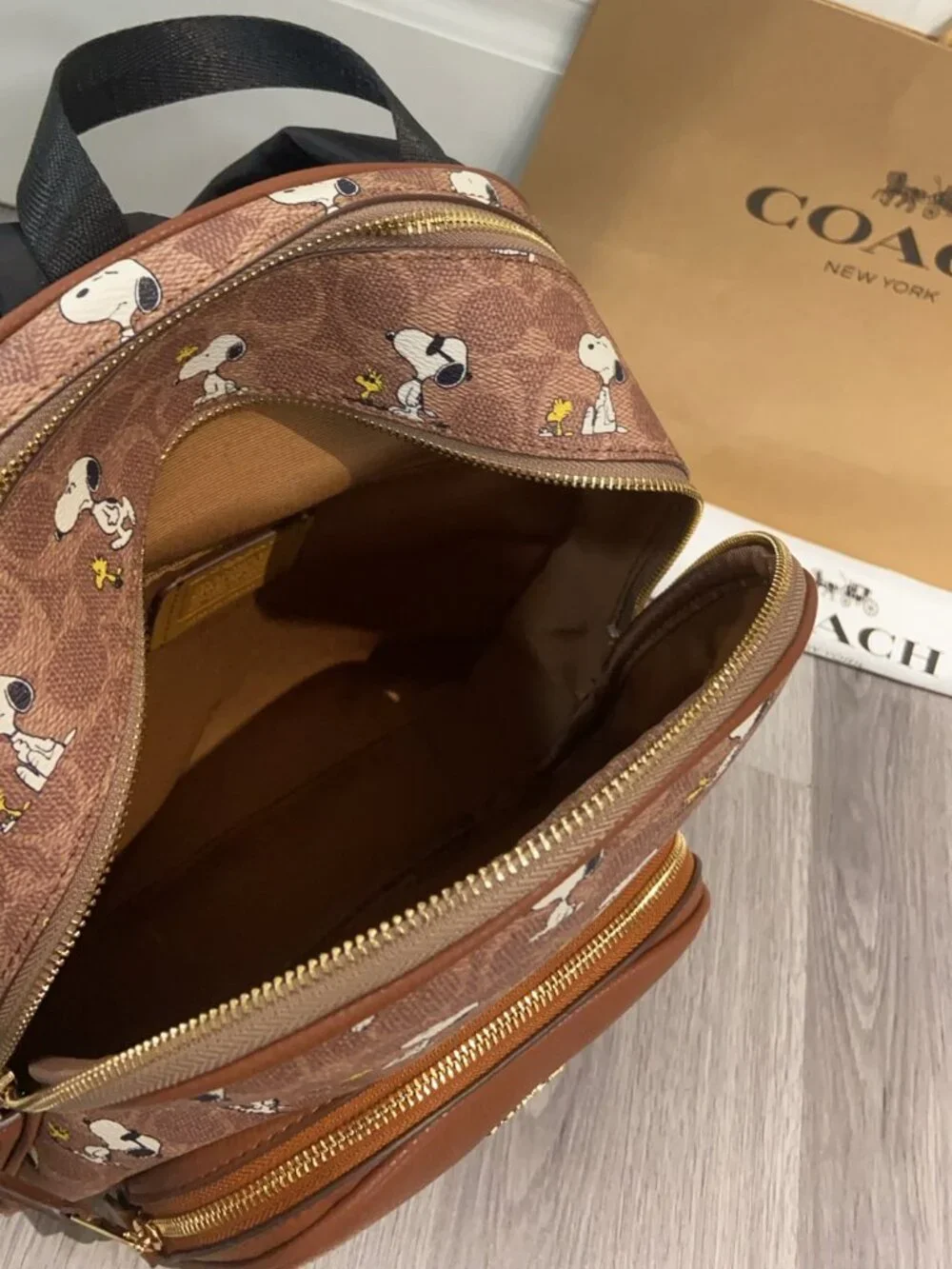 ⭐Coach X Peanuts Snoopy Print Signature Backpack